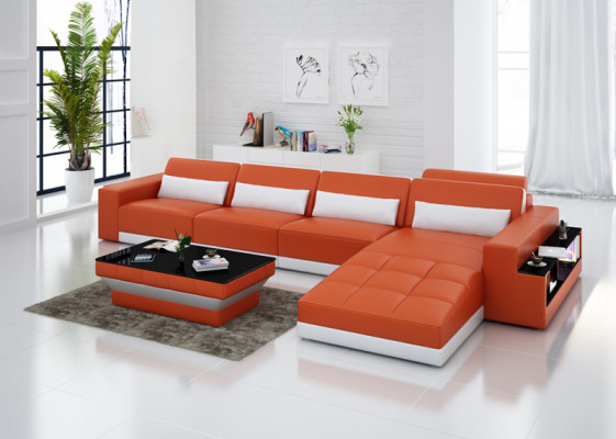 Leather sofa Modern Couch Living landscape Corner sofa Decor Corner Design Suite