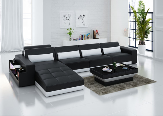 Leather sofa Modern Couch Living landscape Corner sofa Decor Corner Design Suite