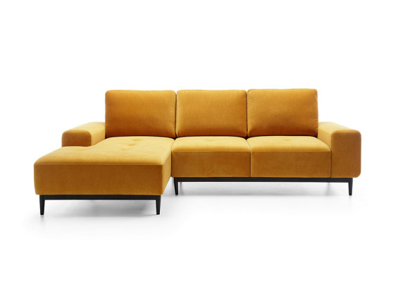 Corner sofa L-shape Yellow Corner sofa Corner sofa with bed base Sofa Living landscape
