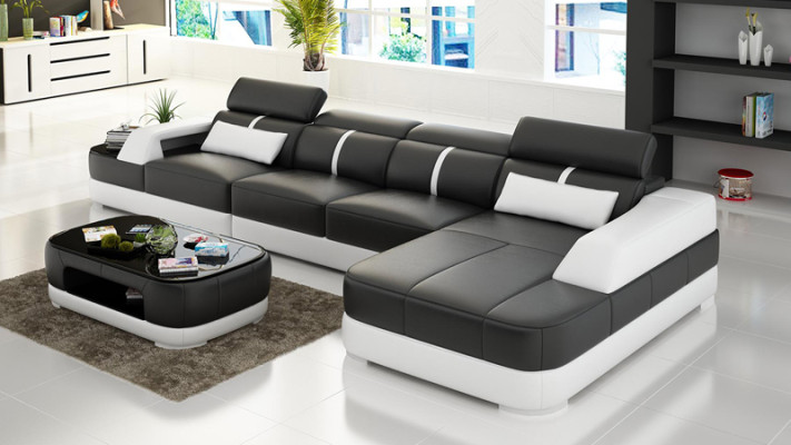 Leather Sofa Upholstery Seat Corner Sofa Suite Living landscape Living room Couch with USB