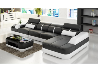 Leather Sofa Upholstery Seat Corner Sofa Suite Living landscape Living room Couch with USB
