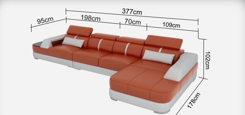 Leather Sofa Upholstery Seat Corner Sofa Suite Living landscape Living room Couch with USB