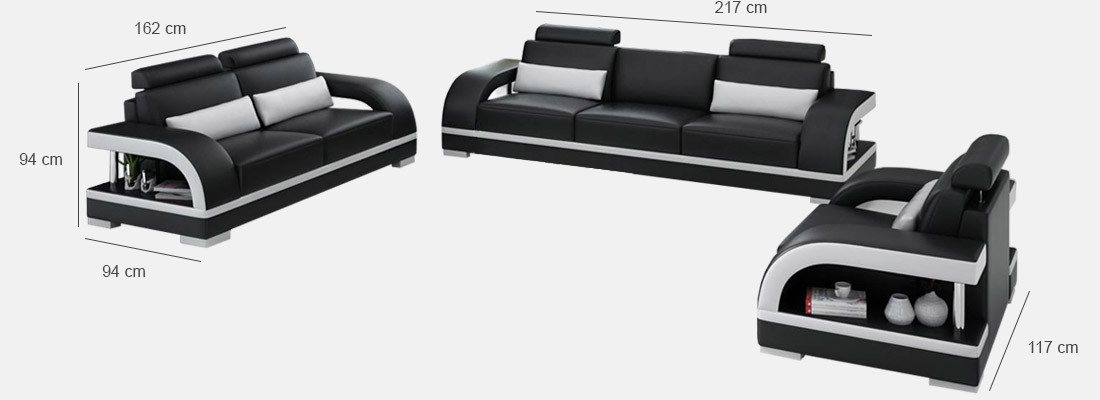 Designer Sofa set Leather Sofa with USB Set 3+2+1 Suite Sofa Couch Sets