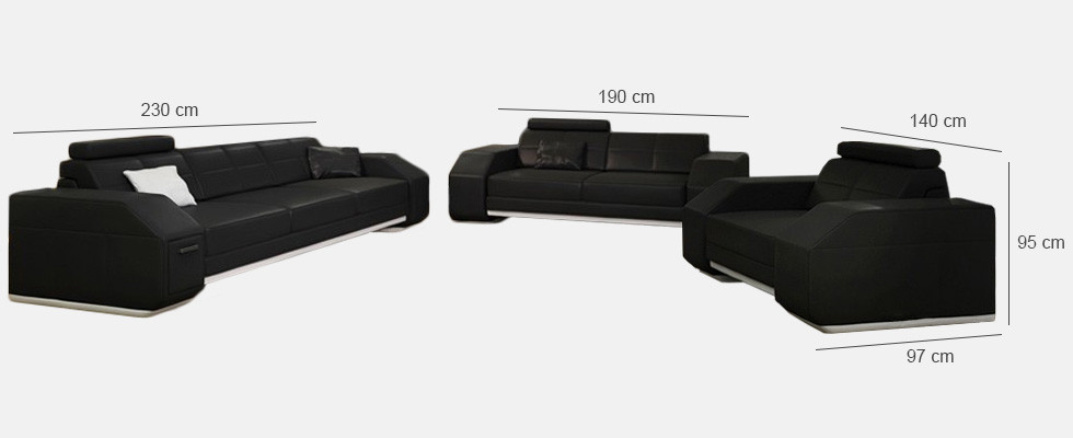 Leather sofa with USB Sofa set 3+2+1 Leather Couch Upholstery Seat Designer Suite