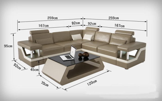 Leather sofa with USB Living landscape Corner sofa Corner Suite Couch Design Sofa L6002B