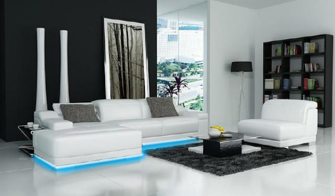 Living landscape Upholstery Corner Corner Sofa with USB,Suite Landschaft Leather new /2711B