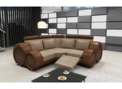 FABRIC SOFA Textile Living landscape SOFA BERLINX RELAXING FUNCTION COUCH Corner sofa with USB