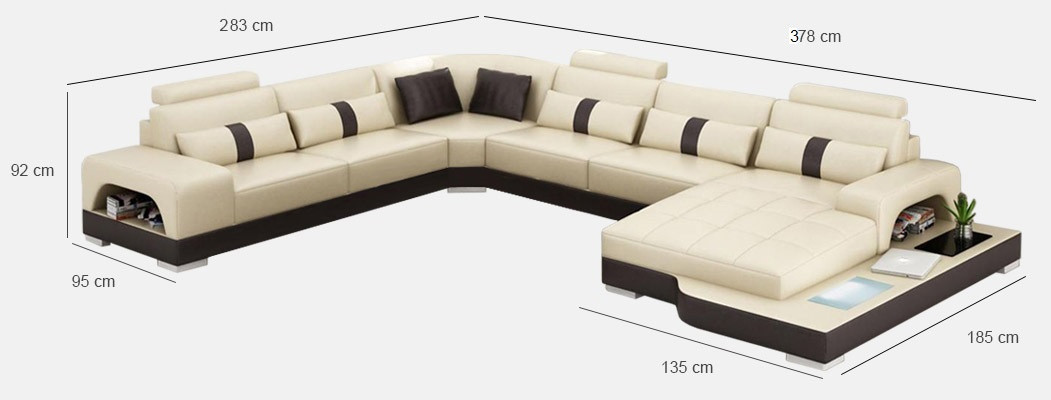 Leather U-shape Living landscape Couch Big XXL Sofa Upholstery Corner Suite Corner Send