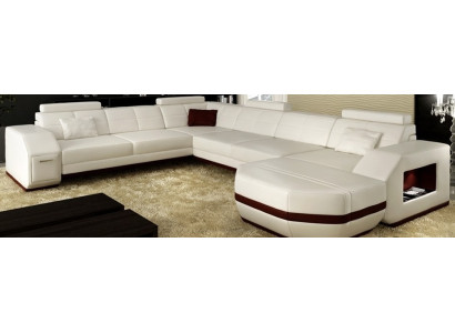 Leather sofa Corner sofa Living landscape Corner sofa Corner sofa Upholstery Seat Corner WyenW/B new