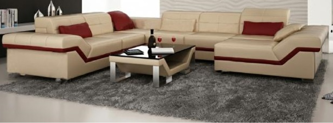 LEATHER SOFA XXL Living landscape Corner sofa DESIGN SOFA COUCH Suite Corner sofa new