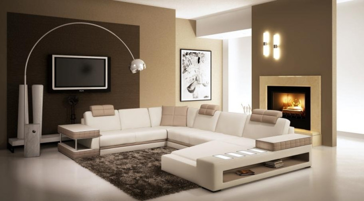 Leather sofa Corner sofa Corner sofa Upholstery Seat Corner Suite Living landscape
