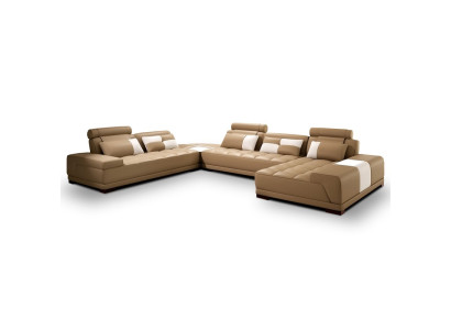 Luxurious exclusive leather corner sofa U-shape stylish design for maximum comfort