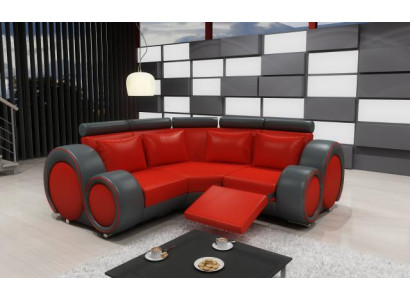 LEATHER SOFA Living landscape COUCH DESIGN Corner sofa BERLIN SOFA Suite with USB