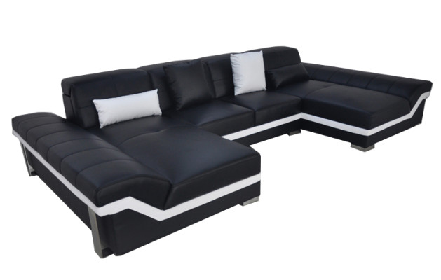 Leather sofa Couch Living landscape Corner Suite Design Modern Sofa U-shape K5007C