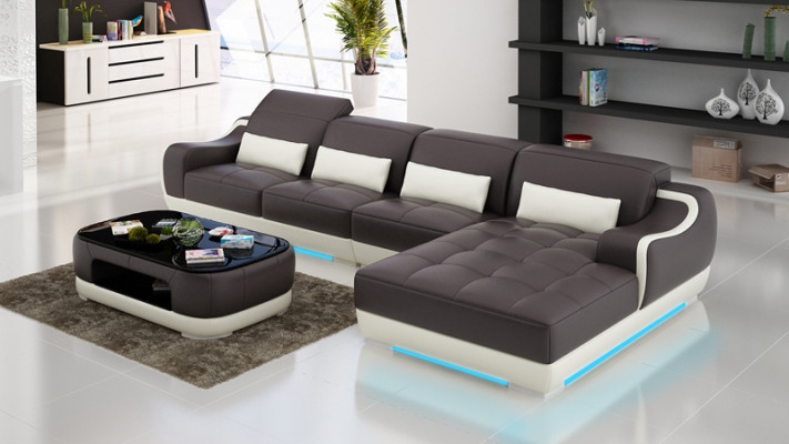 Leather sofa sofa couch living landscape corner corner sofa modern design suite