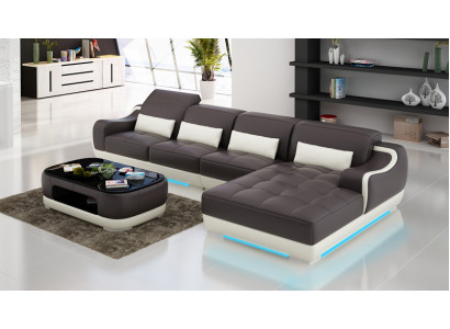 Leather sofa sofa couch living landscape corner corner sofa modern design suite