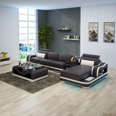 Sofa Leather Sofa Couch Modern Living landscape Corner sofa Corner Suite Design
