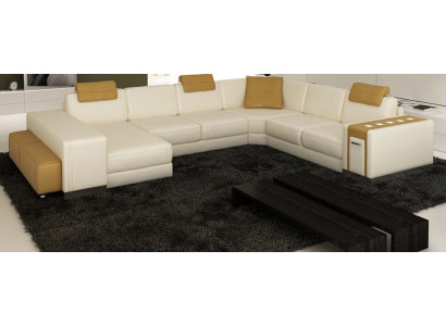 Living landscape Designer Sofa Couch Big Upholstery Leather Sofas Corner Corner Seat