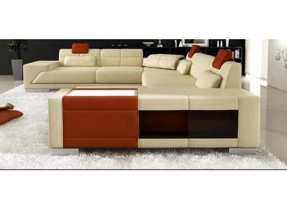 Leather sofa sofa couch designer sofa U-shape corner suite upholstered corner XXL Big PH3005