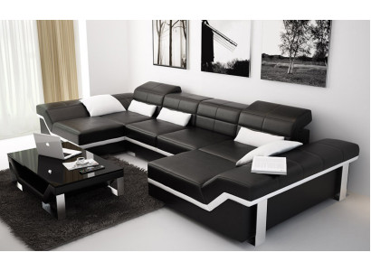 Leather sofa Sofa Couch Living landscape Corner sofa Suite Design Modern Sofa K5007C