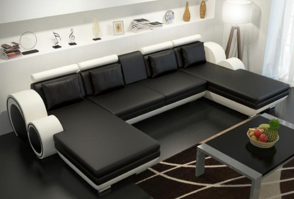 Living landscape Couch Upholstery Sofa Seat Corner Corner Living landscape Suite BERLIN