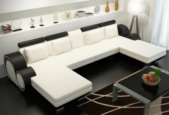 Living landscape Couch Upholstery Sofa Seat Corner Corner Living landscape Suite BERLIN