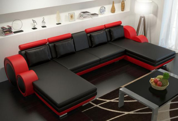 Living landscape Couch Upholstery Sofa Seat Corner Corner Living landscape Suite BERLIN