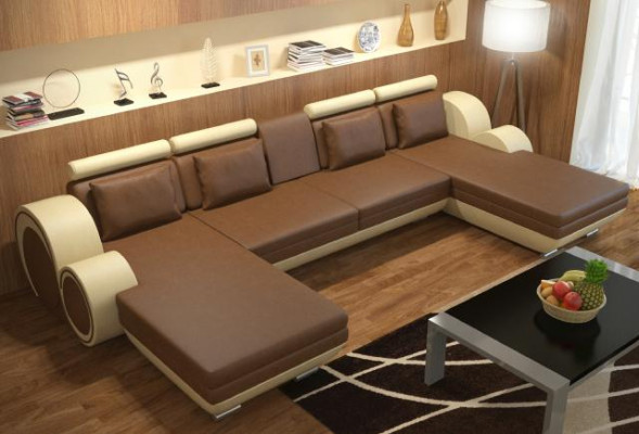 Living landscape Couch Upholstery Sofa Seat Corner Corner Living landscape Suite BERLIN