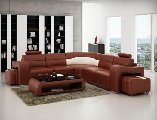 LEATHER SOFA Corner sofa Corner sofa DESIGNER Living landscape L-shape COUCH Seat SOFA PISA