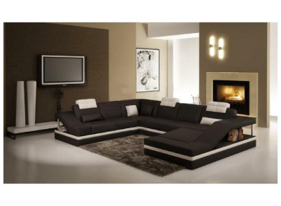 Living landscape Corner sofa Leather sofa Sofa Couch Upholstery Seat Corner Suite