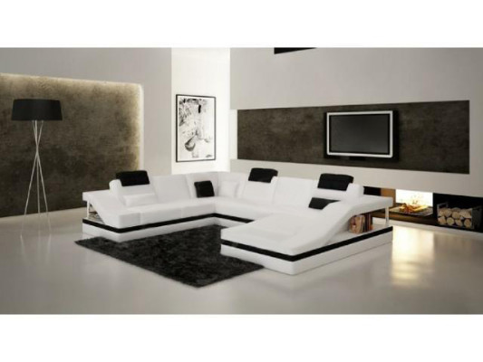 Living landscape Corner sofa Leather sofa Sofa Couch Upholstery Seat Corner Suite