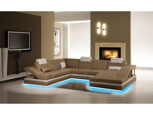 Living landscape Corner sofa Leather sofa Sofa Couch Upholstery Seat Corner Suite