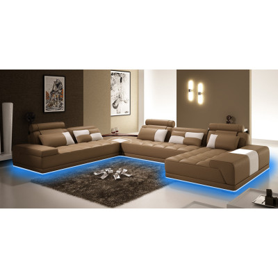 Sofa Leather Sofa Couch Living landscape Corner sofa Corner Suite Modern Design