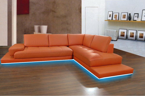 Living landscape Upholstery Corner Corner Sofa with USB Suite Landscape Leather new 1060