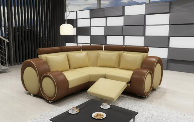 LEATHER SOFA with USB DESIGN Corner sofa BERLIN SOFA Suite Upholstery custom-made new