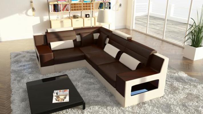 Living landscape Sofa USB Upholstery Corner Corner sofa Suite Custom Made Leather Sofa