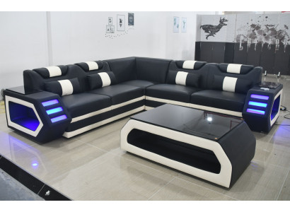 Modern Corner suite Couch Seat Cushion Corner sofa Upholstery Led Design Sofa