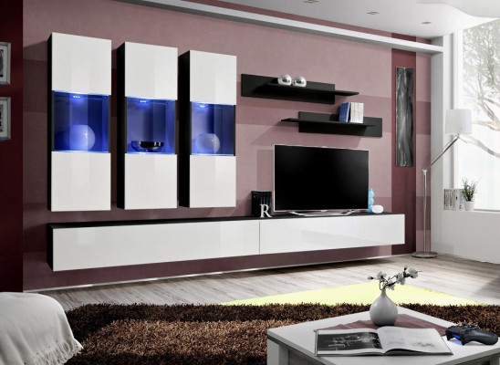 Modern designer wall unit TV stand wall shelves luxury living room furniture new