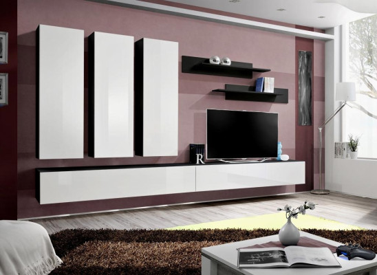 Designer Furnishings Luxury Wall unit TV Stand Sideboard Shelves Living room furniture