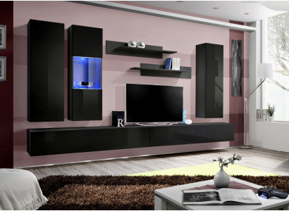 Living room furniture Set Designer Wall unit TV stand Design Furnishings 7 pieces.