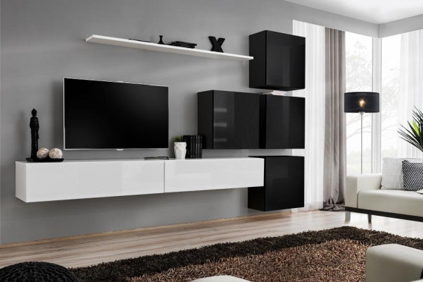 Modern Wall unit Wall Shelf Wall Cabinet White Luxury Furnishings Designer Complete