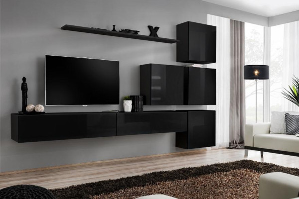Living room Set Wall shelf Sideboard Wall cabinet Complete 7 pieces. new