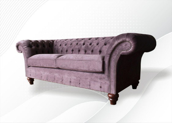 Chesterfield Couch Upholstery Classic r Leather Textile 3 Seater Sofa Three Seater