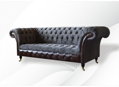 Chesterfield 3 Seater Living room Couch Sofa Upholstery Seat Textile Fabric