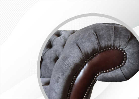 Chesterfield 3 Seater Living room Couch Sofa Upholstery Seat Textile Fabric