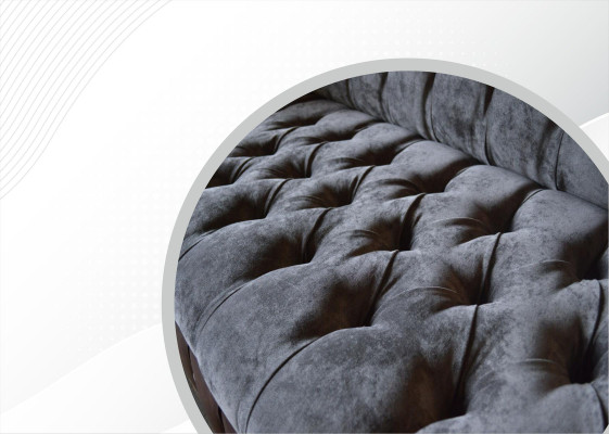 Chesterfield 3 Seater Living room Couch Sofa Upholstery Seat Textile Fabric