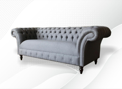 xxl big Sofa 3 Seater Couch Chesterfield Upholstery Suite Seat Fabric Textile