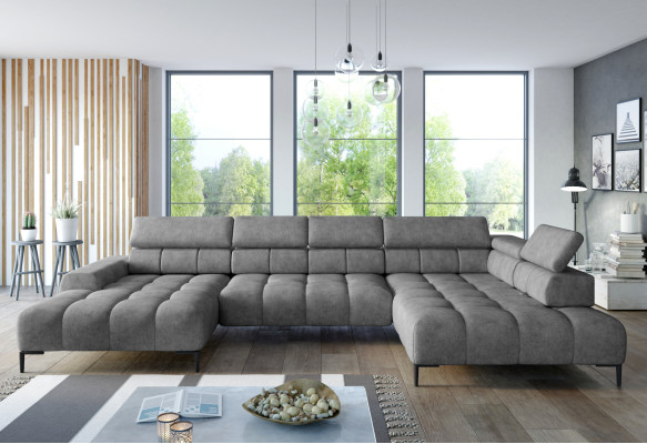 Fabric U-shape Couch Living landscape Corner sofa Bed function Modern Design Sofa Textile