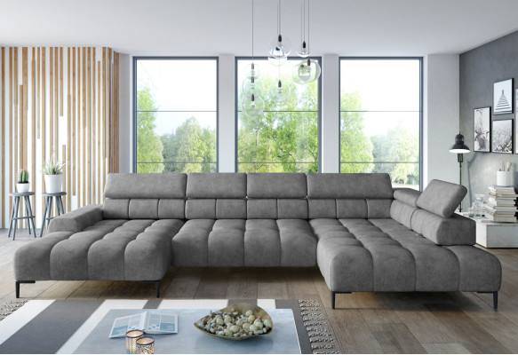 Fabric U-shape Couch Living landscape Corner sofa Bed function Modern Design Sofa Textile