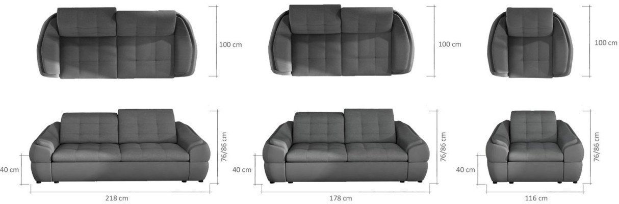 Sofa set Sofa Couch 3+2+1 Suite with Relax function Couch set Upholstery